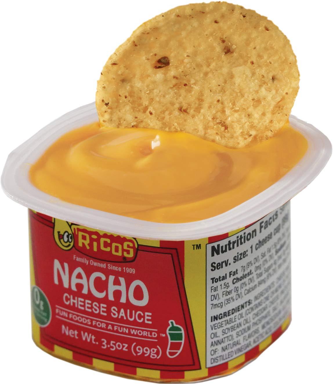 Ricos Ricos Nacho Cheese Sauce Portion Cup - (4-pack) 3.5oz Cups - Case - 12 Pack