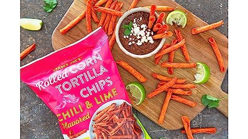 Trader Joe\'s Trader Joe\'s Rolled Corn Tortilla Chips Chili & Lime Flavored Net Wt. 9 Oz (255g) - Pack of 4