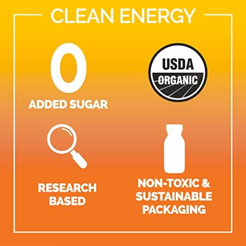 Ethan\'s Ethan\'s Organic Clean Energy Shots Orange Mango, Sugar Free Natural Pre-Workout Focus Boost, Gluten Free, Vegan, B6 & B12 Vitamin C with Green Tea Extract and Guayusa (12 Pack of 2oz Shots)