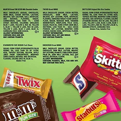 Mars M&M\'S, SNICKERS, TWIX, STARBURST & SKITTLES Halloween Chocolate Candy Fun Size & Minis Variety Mix 127.78-Ounce 350-Piece Bag