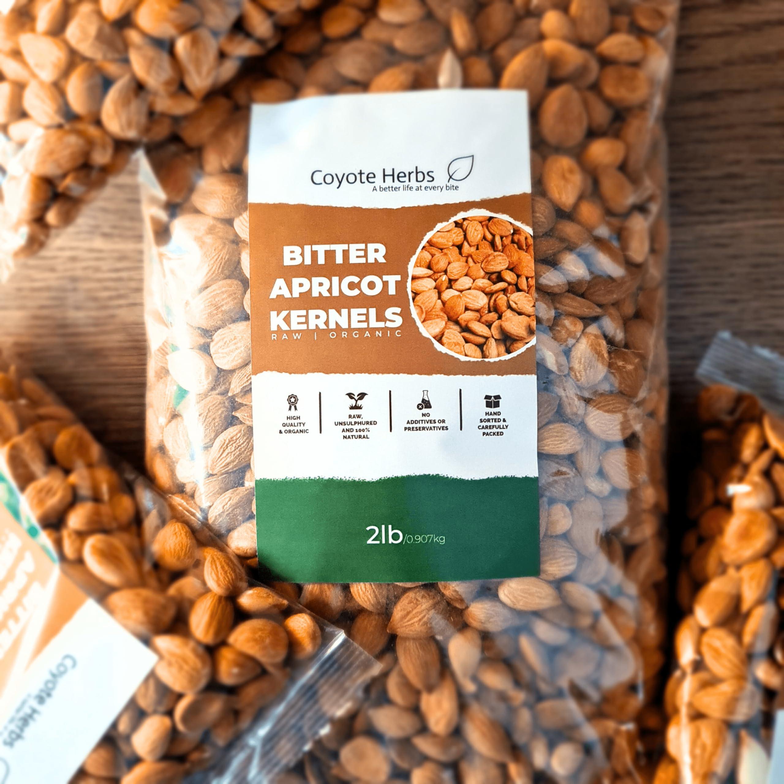 Coyote-herbs Coyote-herbs Bitter apricot kernels 907g/ 32 oz Raw Seeds, Premium bitter Almonds - Rich in Natural Vitamin B17