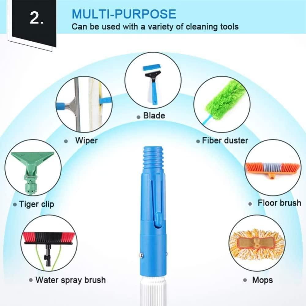 WuDLi Cleaning Brush Window Cleaning Pole, Water Fed Telescopic Brush with Squeegee, Water/Hose Fed Pole, Cleaning Photovoltaic and Solar Panels / 11M Rod / 30Cm Brush Head