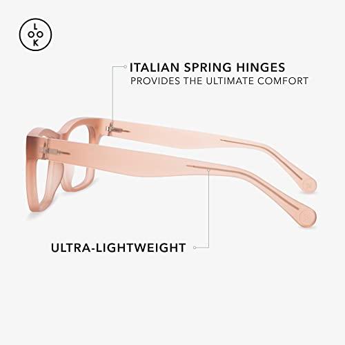 LOOK OPTIC LOOK OPTIC Cosmo Reader - Stylish Unisex Ultra-lightweight Reading Glasses with Scratch-Resistant, Prescription-Quality Lenses (Full Magnification - Not Progressives) 2.50, Champagne