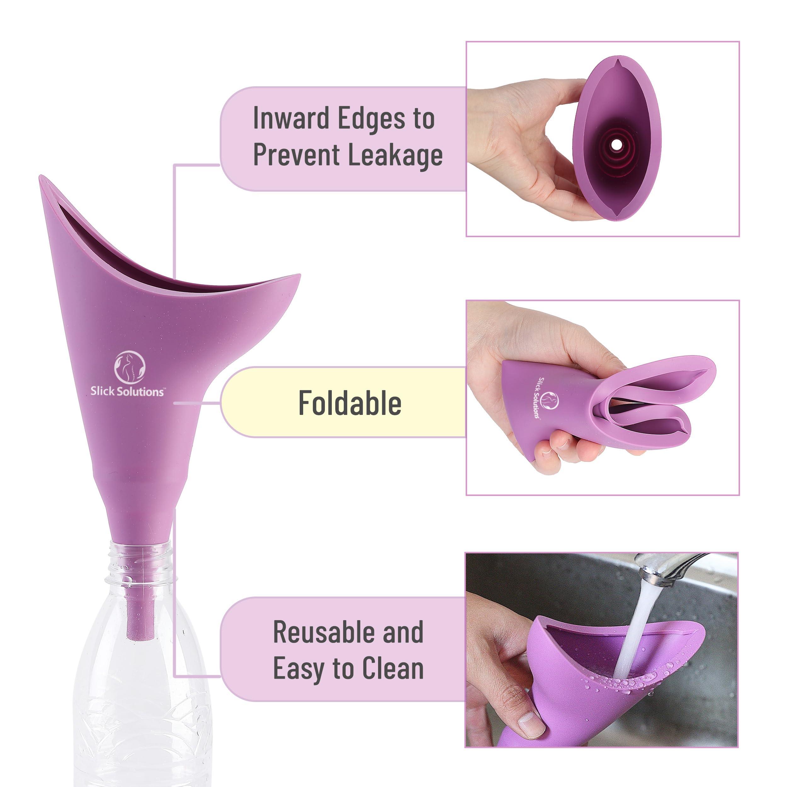 Slick Solutions Slick- Female Urination Device, Purple Female Urinal, Urinal for Women, Pee Funnel for Women, Womens Pee Funnel, Portable Urinal for Women, Female Pee Funnel, Womens Urinal Funnel, Womens Urinal
