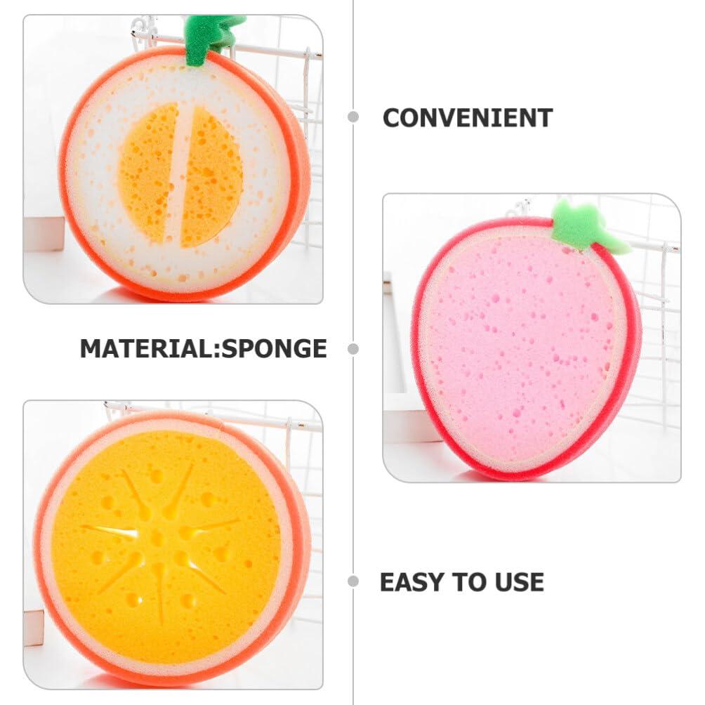 JECOMPRIS JECOMPRIS 12pcs Cleaning Sponge Cute Fruit-Shape Kitchen Sponge Washing Sponge Dish Cleaning Sponge Scrubber(4.72X4.72X1.38in)