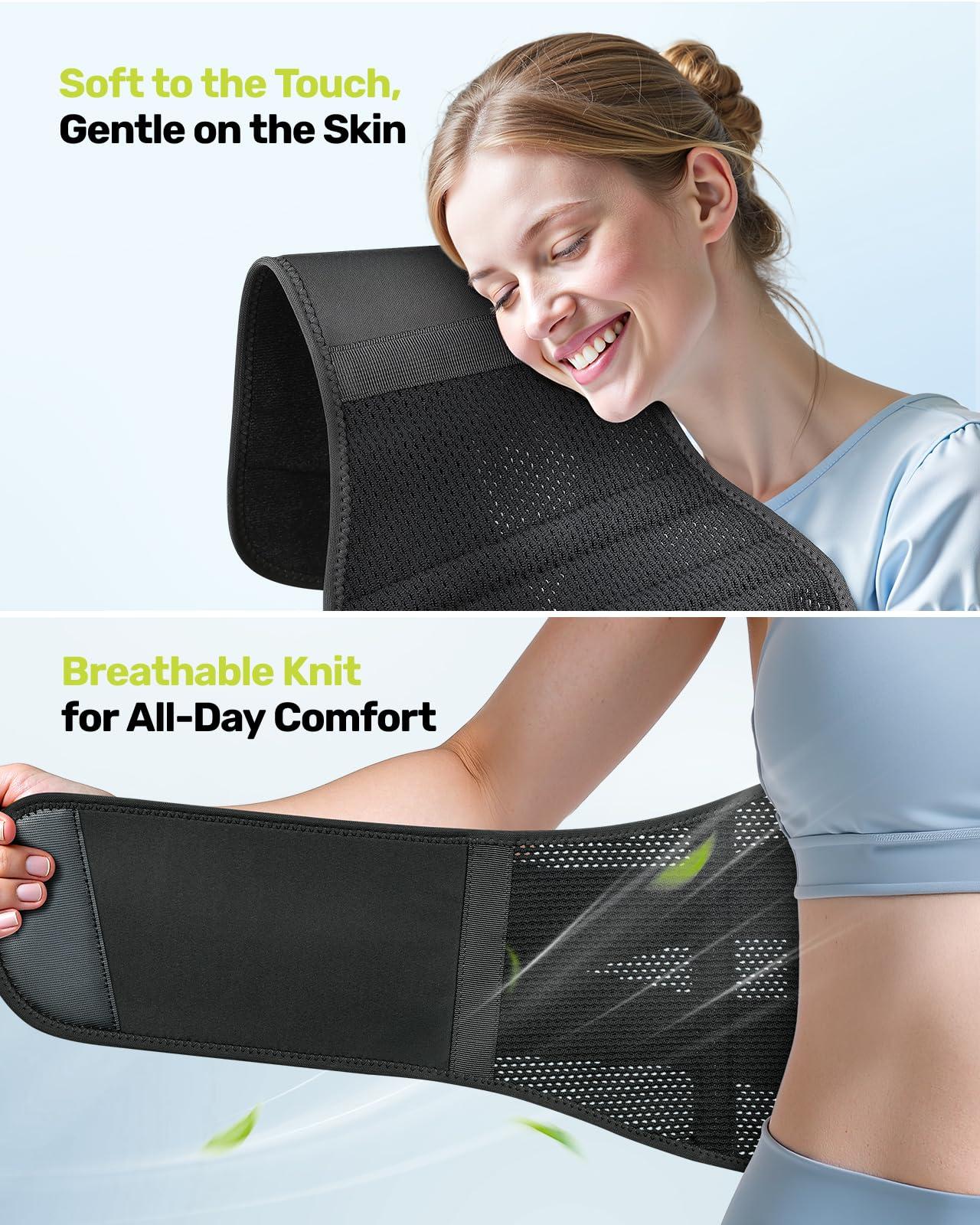 Rakiie Rakiie Back Brace for Lower Back Pain Women Men, Ergonomic Back Support Brace with Lumbar Pad, Adjustable Straps and Soft Breathable Mesh Fabric, Lumbar Back Support Belt Relief from Sciatica, Herniated Disc, Size M (Waist: 33.5\"-39.4\")