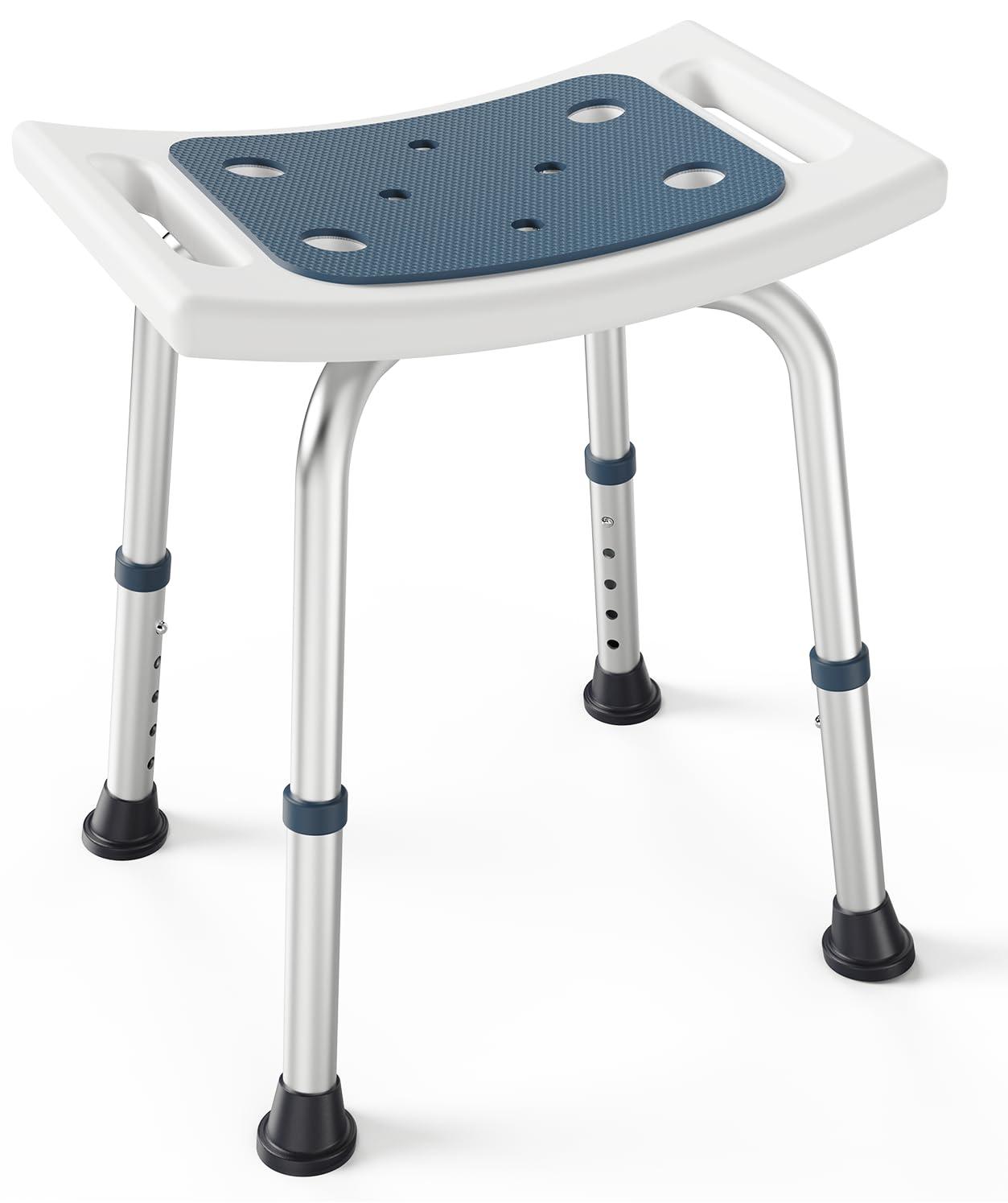 PELEGON Shower Stool - Shower Chair for Inside Shower (350 lb) - Adjustable Height Shower Stool - Shower Seats for Adults, Bath Stools for Shower, Shower Chair, Shower Stools for Adults Sitting - Dark Blue