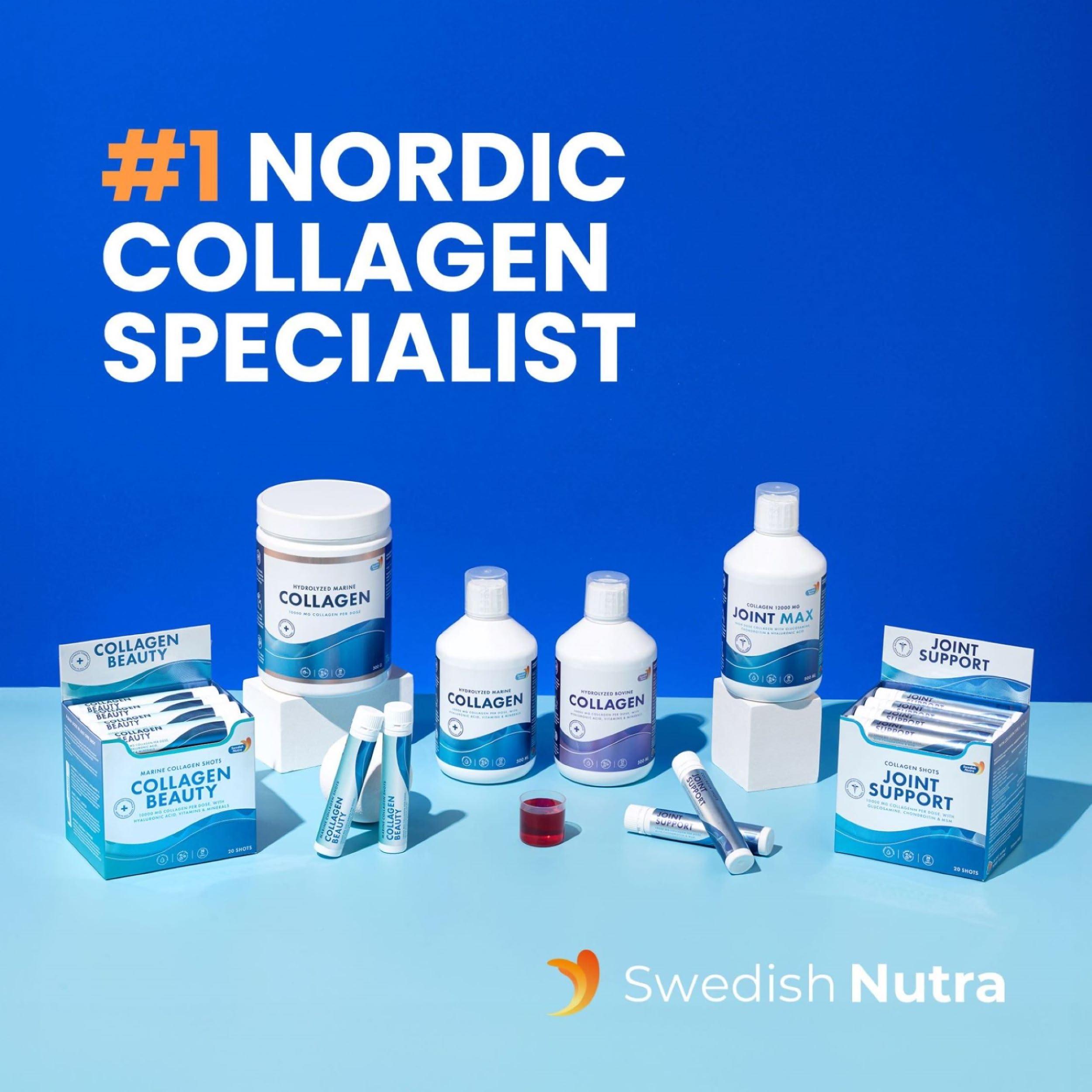 Swedish Nutra Swedish Nutra - 100% Marine Collagen Powder 300g I Hydrolyzed Collagen Powder (Type I & III) I Healthy Skin, Hair & Nails I High Absorption I Odorless & Unflavoured I Easy Mix