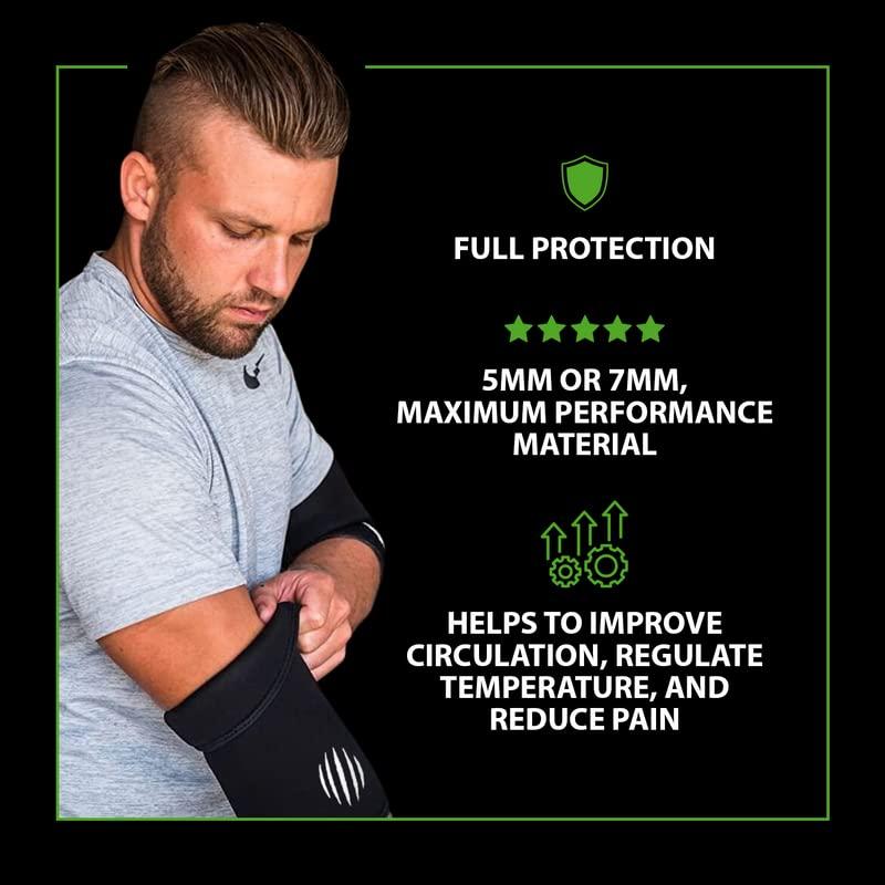 Bear KompleX Bear KompleX Elbow Sleeves (Sold AS A Pair of 2) for Weightlifting, Powerlifting, Wrestling, Strongman, Bench Press, Cross Fitness, More. Compression Sleeves Come in 5mm Thickness Elbow Star XXXL