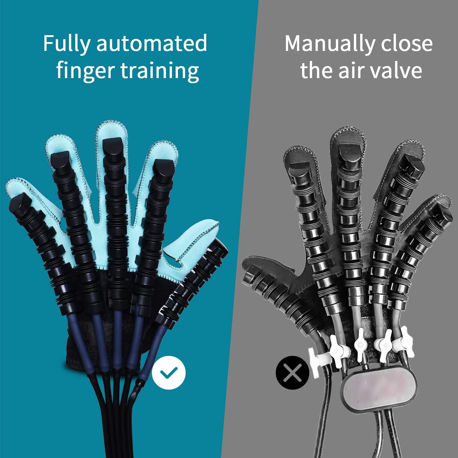 Nowinda Nowinda Rehabilitation Robot Gloves|Hemiplegia Finger Rehabilitation Trainer Robot Gloves-Stroke Hand Therapy Equipment for Home-Left Hand-XXL