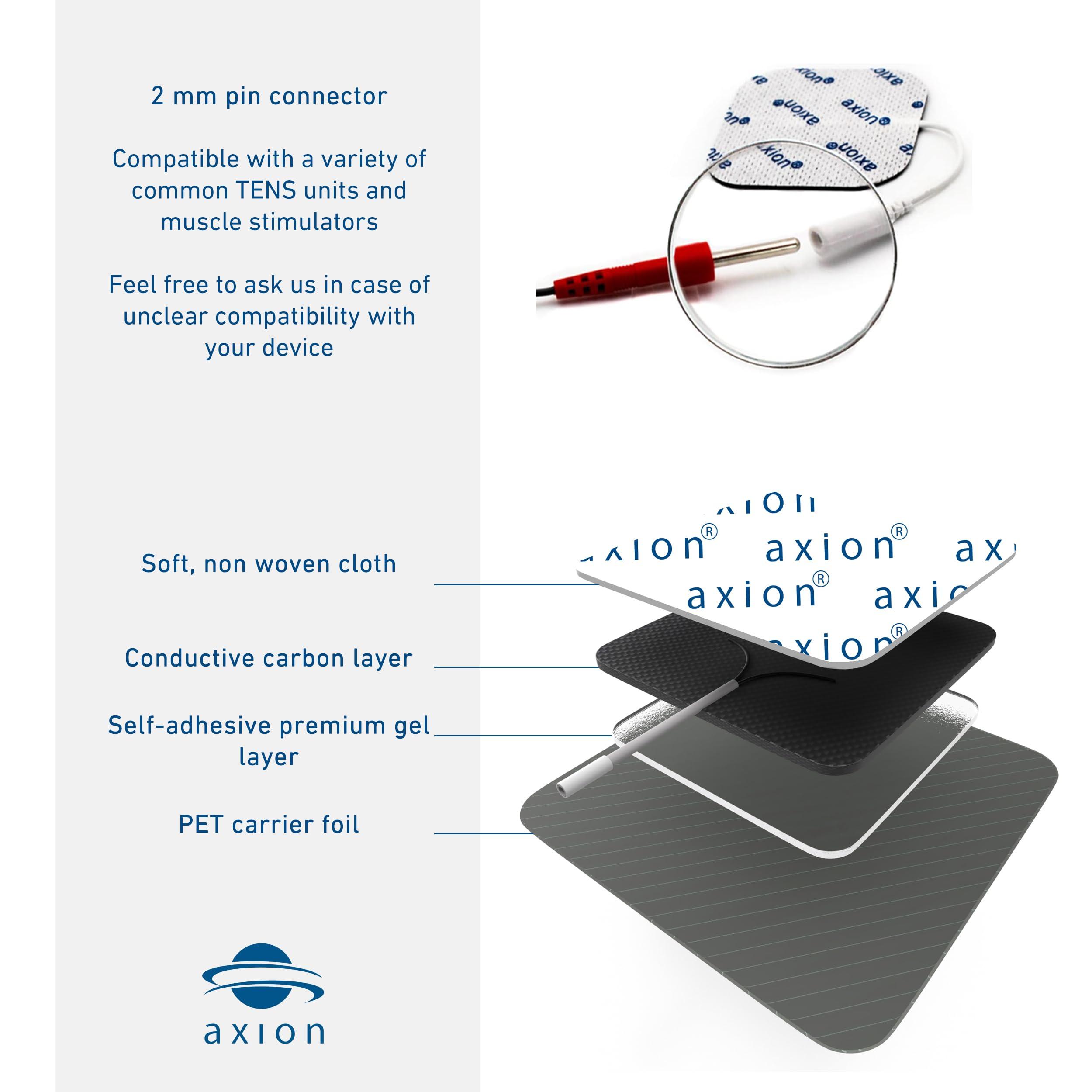 Axion Axion Adhesive Electrode Set Ideal Shape for TENS Therapy on The Neck, Back and Shoulders with 5 Electrode Pads | Reusable Self-Adhesive Electrodes for TENS Units