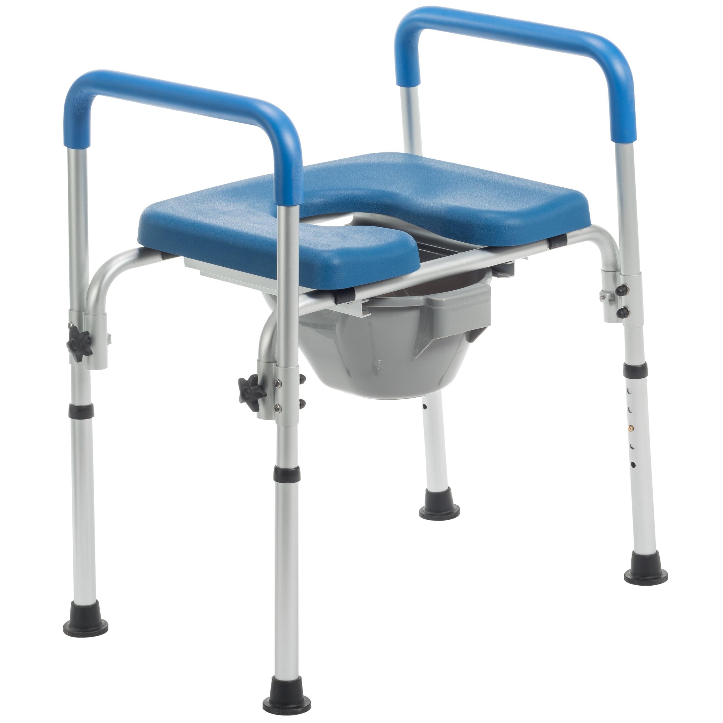 Journey Health & Lifestyle Journey SoftSecure 3-in-1 Commode Chair No Backrest 3-in-1 Bathroom Chair Bedside Commode Chair for Toilet with Arms & Pail Elevated Toilet Seat & Shower Chair Raised Toilet Seat with Handles