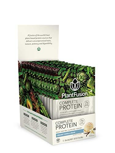 PlantFusion PlantFusion Complete Vegan Protein Powder - Plant Based Protein Powder With BCAAs, Digestive Enzymes and Pea Protein - Keto, Gluten Free, Soy Free, Non-Dairy, No Sugar, Non-GMO - Vanilla Pack of 12