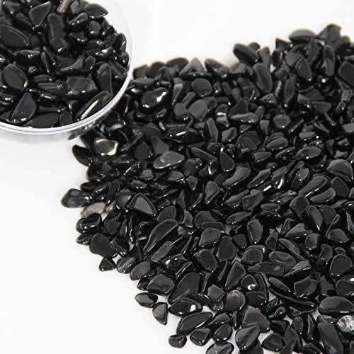 Orientrea Orientrea 1.1lb Natural Crushed Obsidian Crystal Tumbled Chips-Healing Crystals Chips Bulk, Crushed Crystal Gemstones for Crafts, Beautiful Package for Gift (Obsidian)