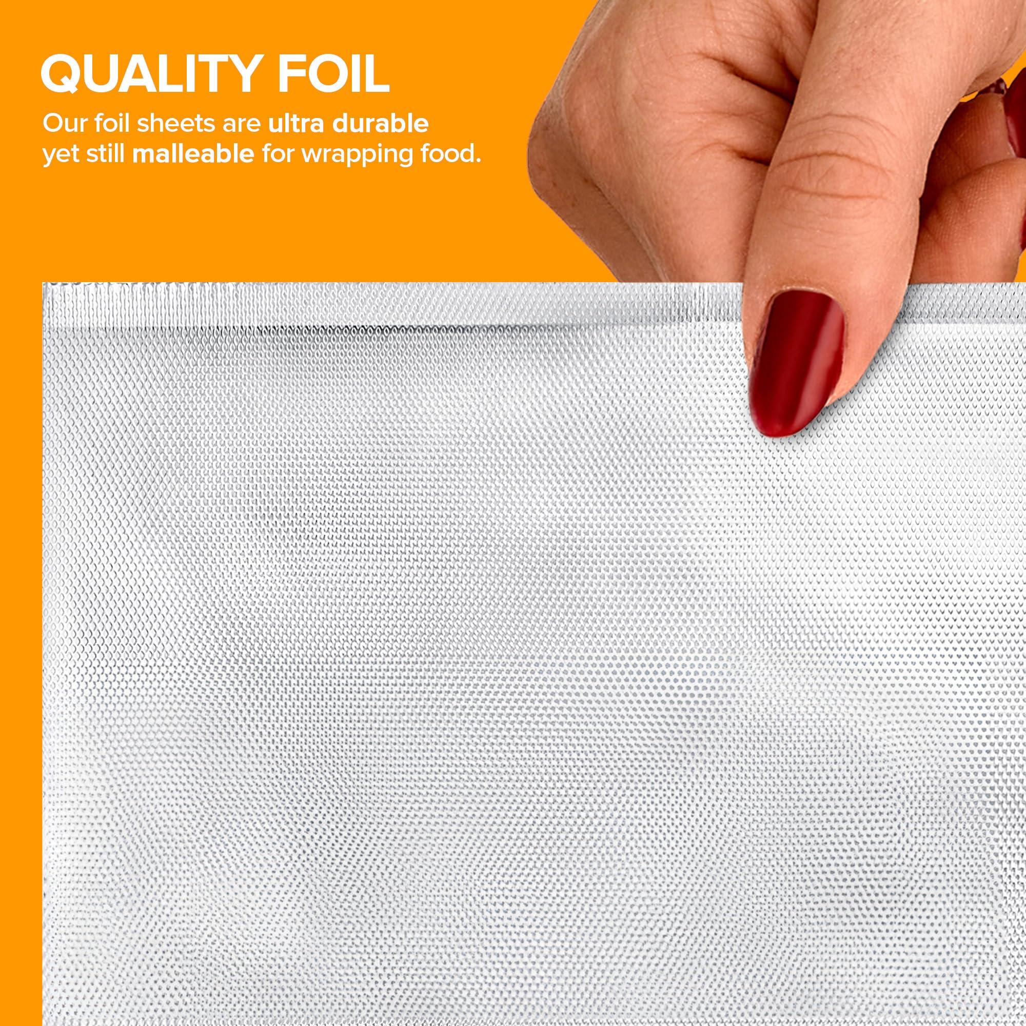 Stock Your Home 12 Ultra Heavy Duty Pop Up Deli Aluminum Foil Sheets, 500 Count Pre-Cut Foil Sheets, Heavy Duty Foil for Restaurant, Disposable Foil for Food, Tin Foil Sheets for Burrito, Hot Dog or Sandwich