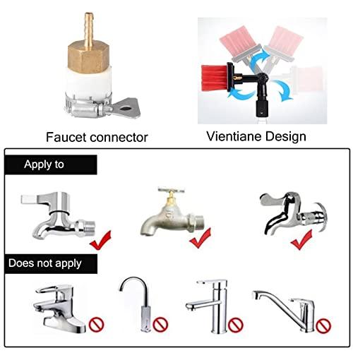WuDLi Cleaning Brush Window Cleaning Pole, Water Fed Telescopic Brush with Squeegee, Water/Hose Fed Pole, Cleaning Photovoltaic and Solar Panels / 11M Rod / 30Cm Brush Head