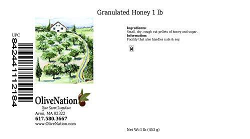 OLIVENATION OliveNation Honey Granules, Granulated Honey Crystals for Cooking, Baking, Edible Decoration, Kosher - 1 pound