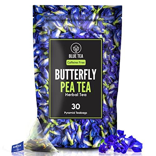 BLUE TEA BLUE TEA – Combo - Butterfly Pea Flower Tea (30 Tea Bags) + Butterfly Pea Flower Tea (15 Tea Bags) – Herbal Tea - Gluten Free – Eco-Conscious Packaging