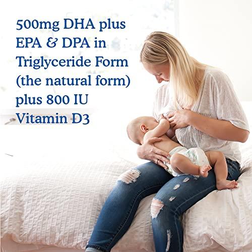 Garden of Life Garden of Life Dr. Formulated Prenatal DHA Fish Oil - 550mg DHA & DPA in Triglyceride Form 100% DV Vitamin D3, Single Source, Mercury Free Omega 3 DHA Supplements for Women's Health, 30 Softgels