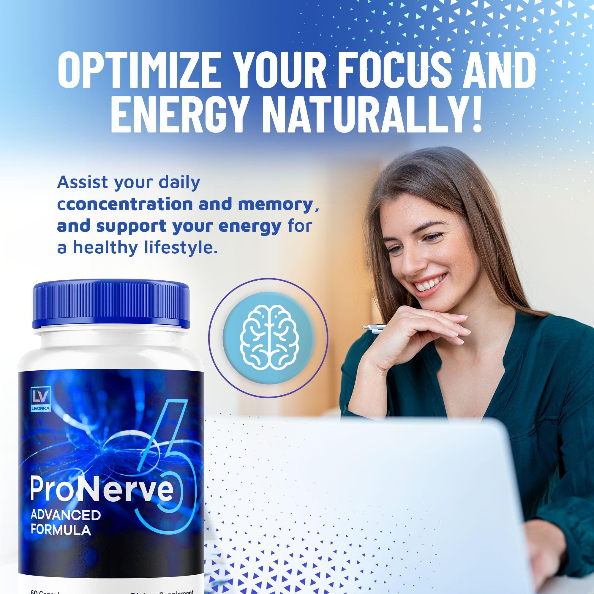 LIVORKA Pronerve 6, Pronerve6 Capsules, Pronerve 6 Reviews, Pronerve 6 Nerve Health Support, Pro Nerve 6 Pills, Pro Nerve6, Pronerve 6 Advanced Formula Capsules, 60 Capsules for 1 Month