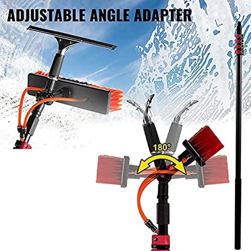 CHUNTIANMEI CHUNTIANMEI Water Fed Pole Kit,Water Fed Telescopic Brush with 20m Hose,Window and Solar Panel Cleaning Pole Telescopic Brush,Professional Washing Equipment Tool Solution,Brushhead55cm-5.4m/18FT