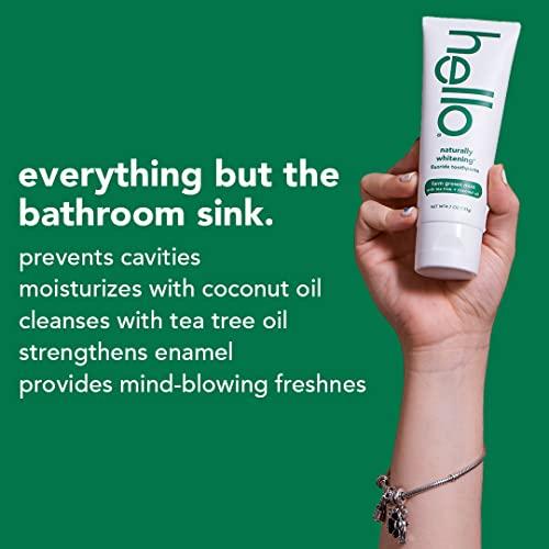 hello Hello Naturally Whitening Fluoride Toothpaste, Farm Grown Mint, Vegan, SLS Free, Gluten Free, Peroxide Free, 4.7 Ounce (Pack of 4)