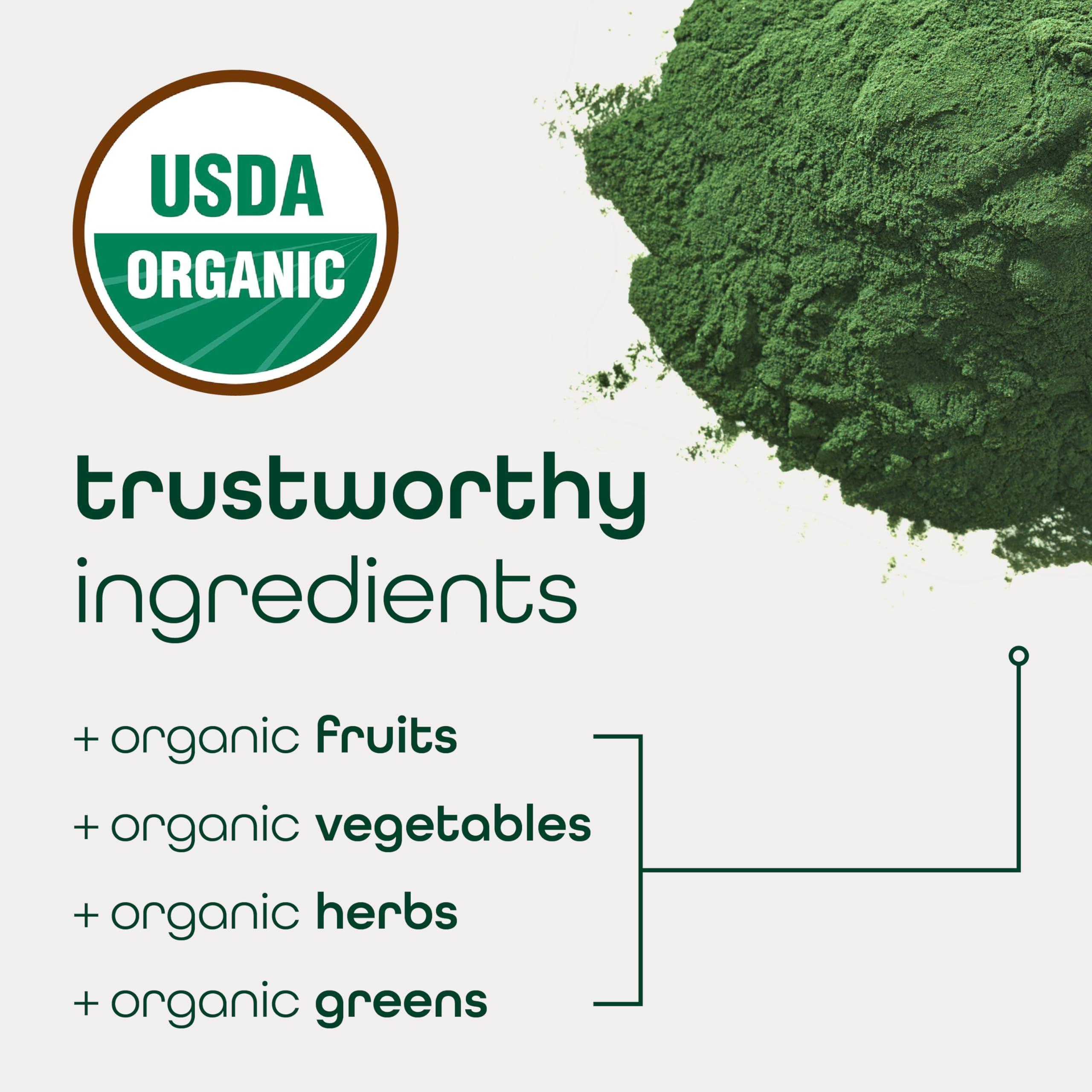 Zena Fit Nutrition Zena Organic Super Greens Powder, 70+ Superfoods Drink Mix, 0 Sugar, 3G Fiber, Fruits, Veggies, Spirulina, Chlorella, Antioxidants, Pre & Probiotics, Digestive Enzymes, Mixed Berry Flavor, 30 Packets