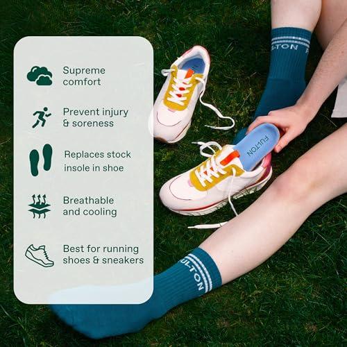 Fulton Fulton Insoles Women\'s Active Inserts with Custom Molding - Cork & Shock Absorption for Stability - Athletic Running Insoles for Women Prevent Overpronation, Pain & Shin Splints (Women\'s Size 4.5-5)