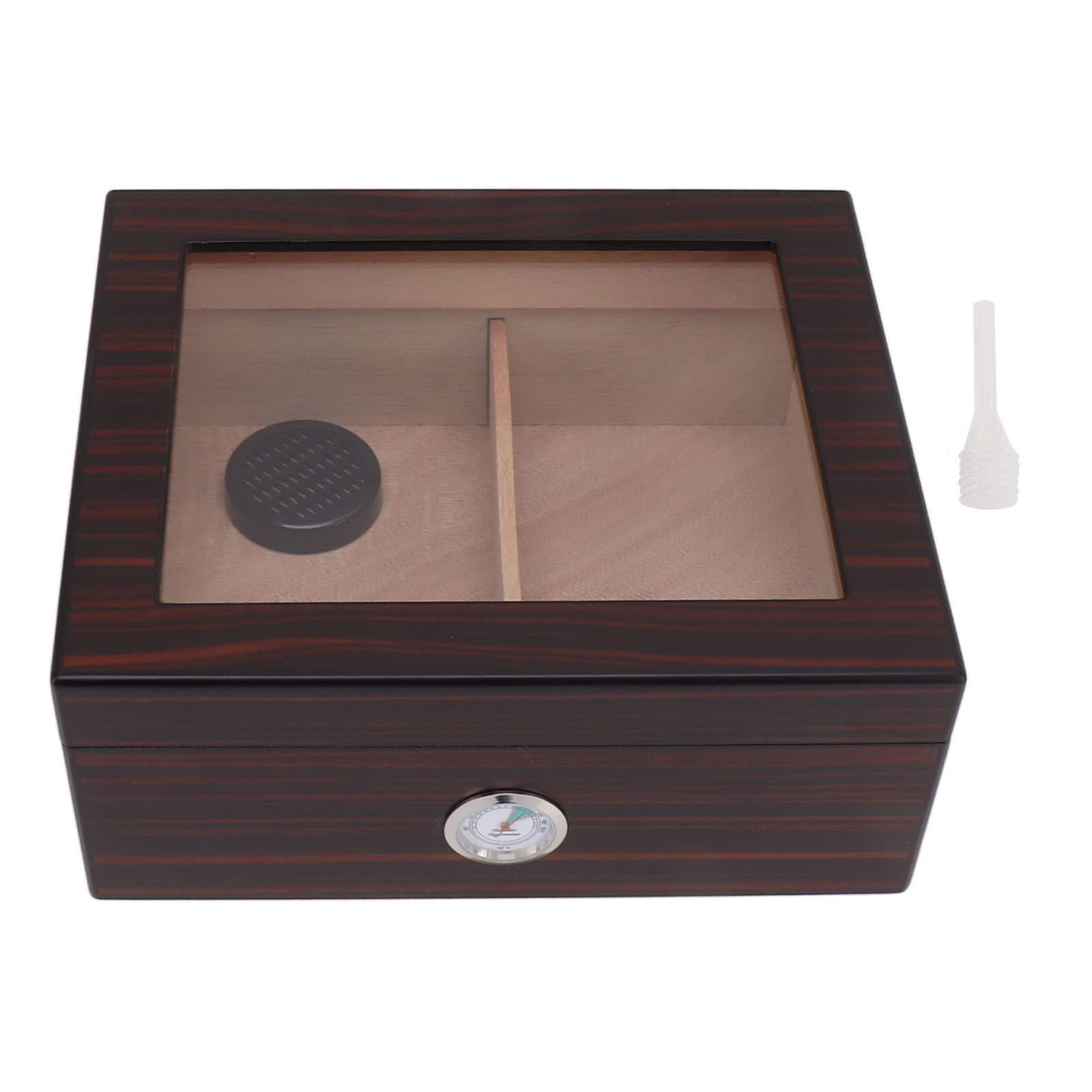 Xcello Xcello Wood Cigar Humidor with Clear Top Desktop Cigar Box for 50 Cigars, Hygrometer Included