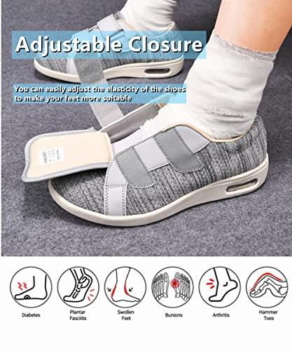ZGDG ZGDG Women Diabetic Shoes Wide Width Edema Comfy Shoes with Adjustable Strap Lightweight Non-Slip Orthopedic Walking Shoes for Elderly Hammertoe Arthritis Bunions Swollen Feet