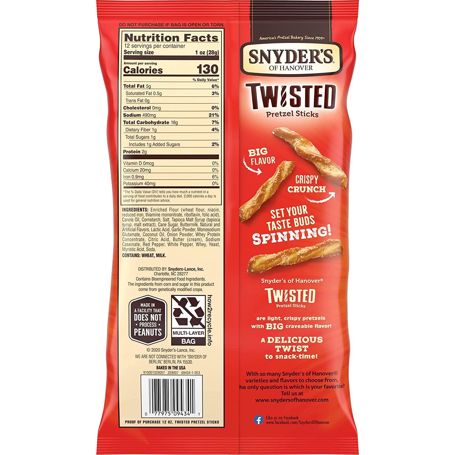 Snyder's of Hanover Snyder's Seasoned Twists 12oz (Pack of 2)