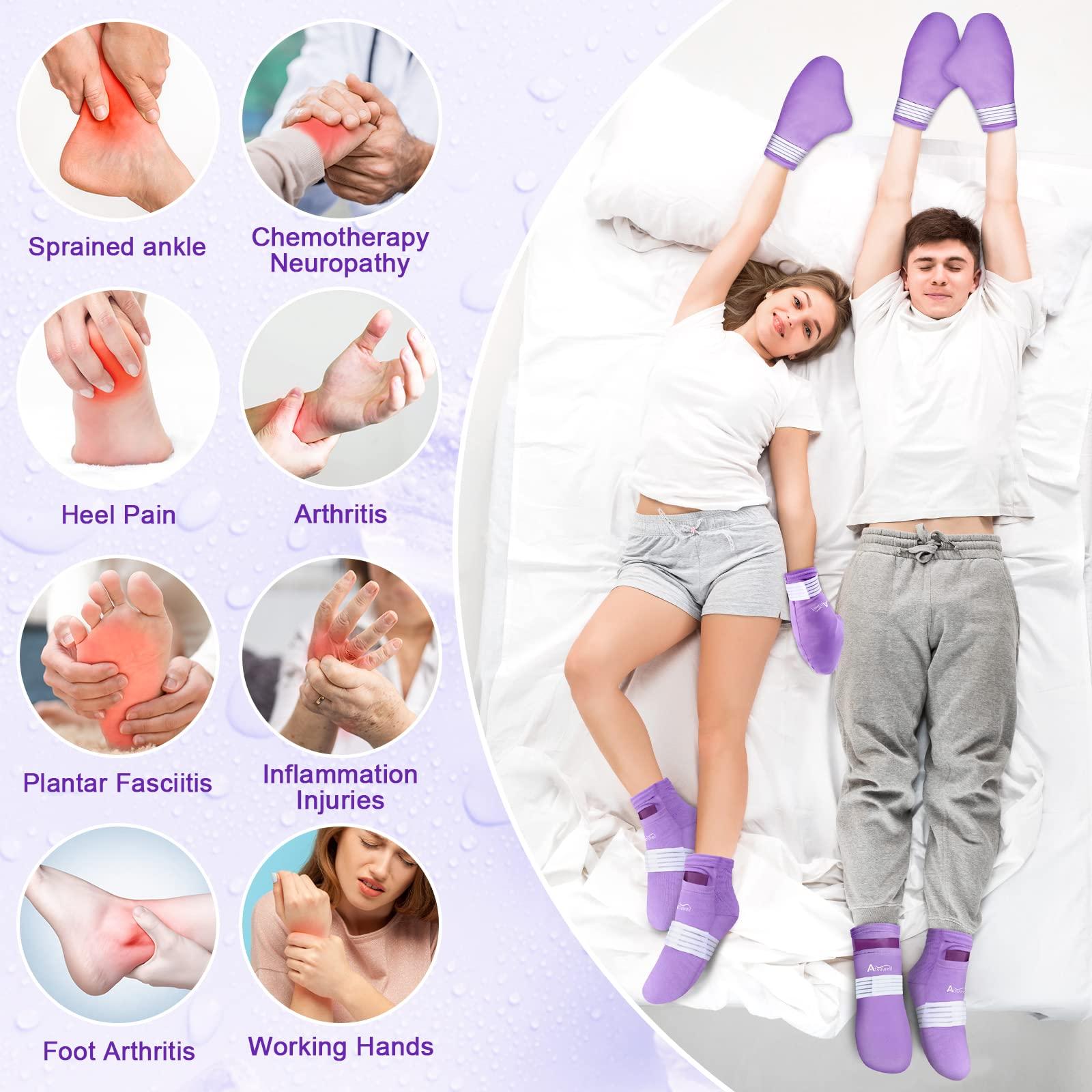 Atsuwell Atsuwell Foot Hand Ice Pack for Chemotherapy, Chemo Cold Gloves and Socks for Neuropathy, Cold Therapy Socks and Cold Gloves Comfort Items for Soothing Discomfort, Chemo Care Package Gift, L/XL