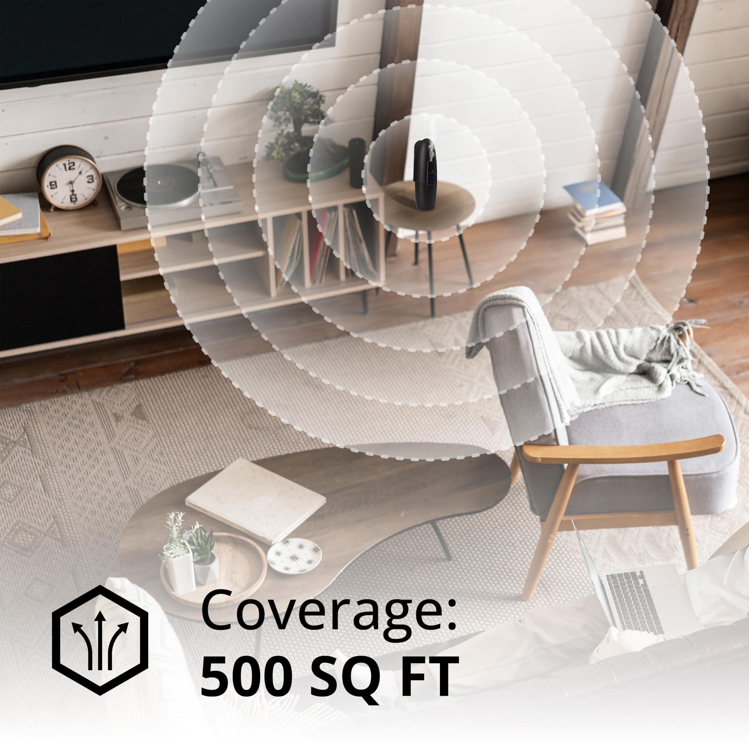 SCENTSATION Plug-in Essential Oil Diffuser - Silent & Waterless Aromatherapy - Cold Air Diffusion, Wide Area Coverage up to 500 SqFt - Ideal for Home, Office, Spa (Plug-in Diffuser - Black)