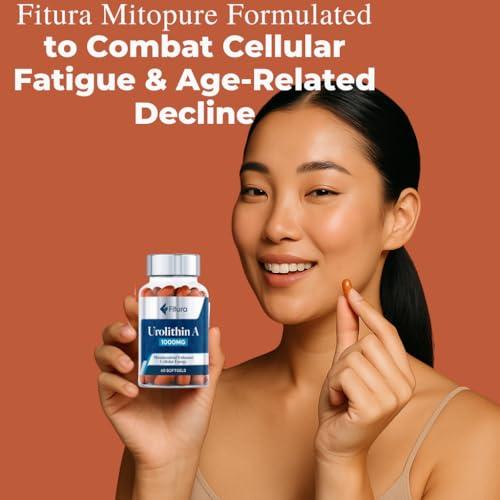 Fitura Fitura Anti-Aging Urolithin A - Scientifically Proven for Muscle Strength & Cellular Energy - Improve Mitochondrial Health, Boosts Cellular Function, Optimize Mitopure for Healthy Aging - 60 Capsules