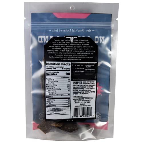 NO MANS LAND BEEF JERKY No Man’s Land HOT Beef Jerky High Protein Low Calorie Low Carb Beef Snack 3.0oz Bag