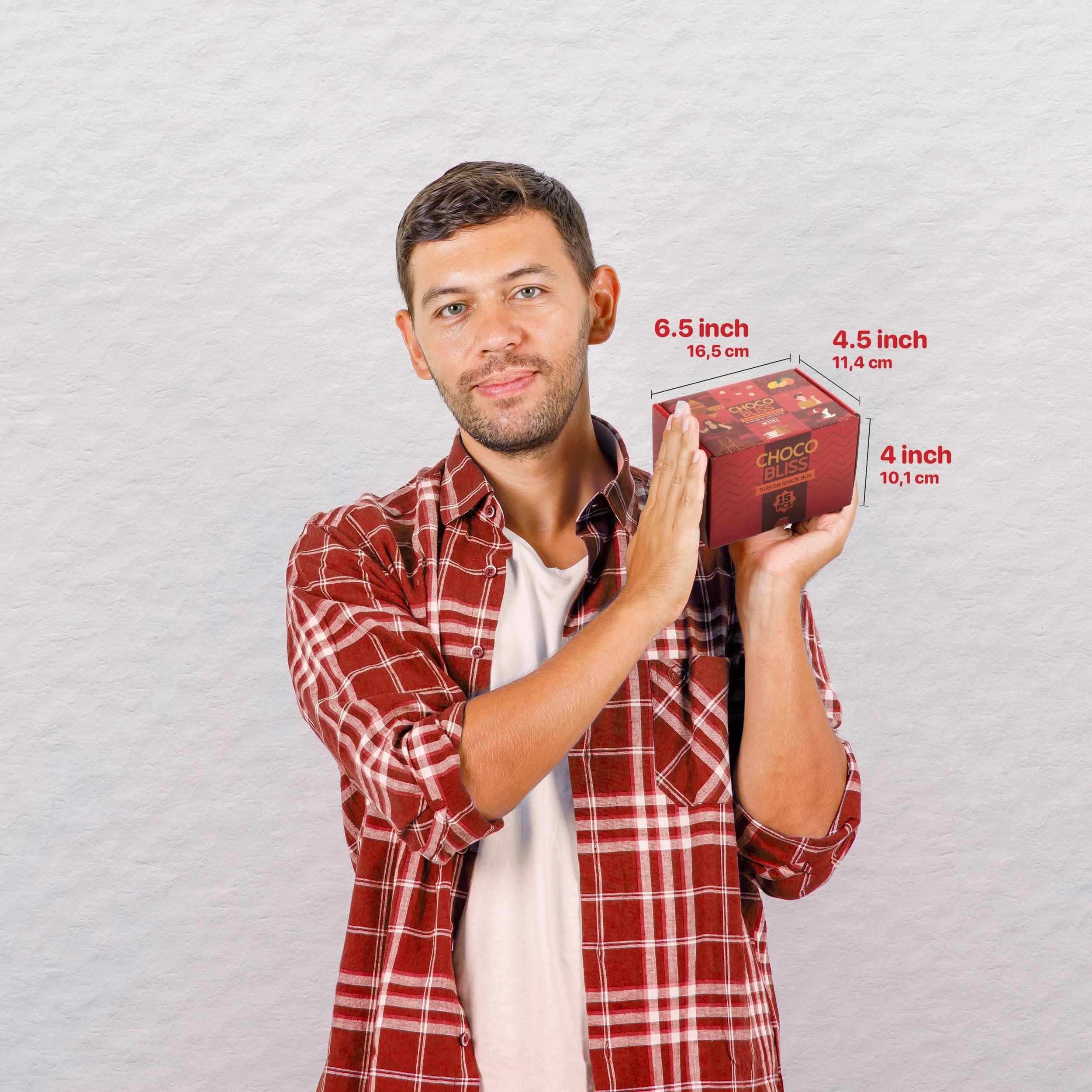 Eastanbul Eastanbul International Snack Box, 15 Chocolate Assortment Bars, Turkish Exotic Snacks, Assorted Candy Variety Pack of Foreign Exotic Candy Box of Assorted Chocolate