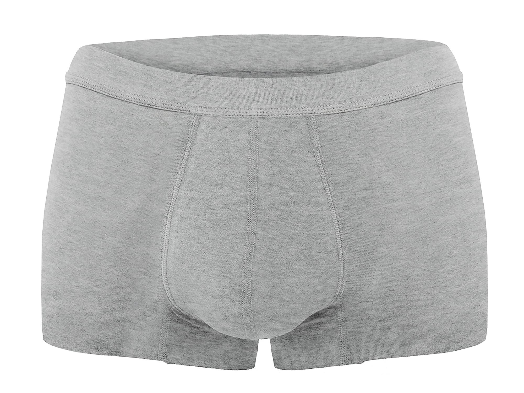 AIRCUTE AIRCUTE Washable Absorbent Urinary Incontinence Underwear for Men, Soft Leak Proof Boxer Briefs for Bladder Leakage 60ML (Small, Gray)