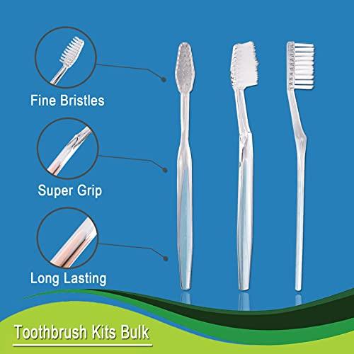 HQSLsund HQSLsund 30 Pack Disposable Toothbrushes with Toothpaste, Individually Wrapped Disposable Toothbrushes Bulk Toothbrushes Soft Bristle Manual Disposable Travel Toothbrush Kit