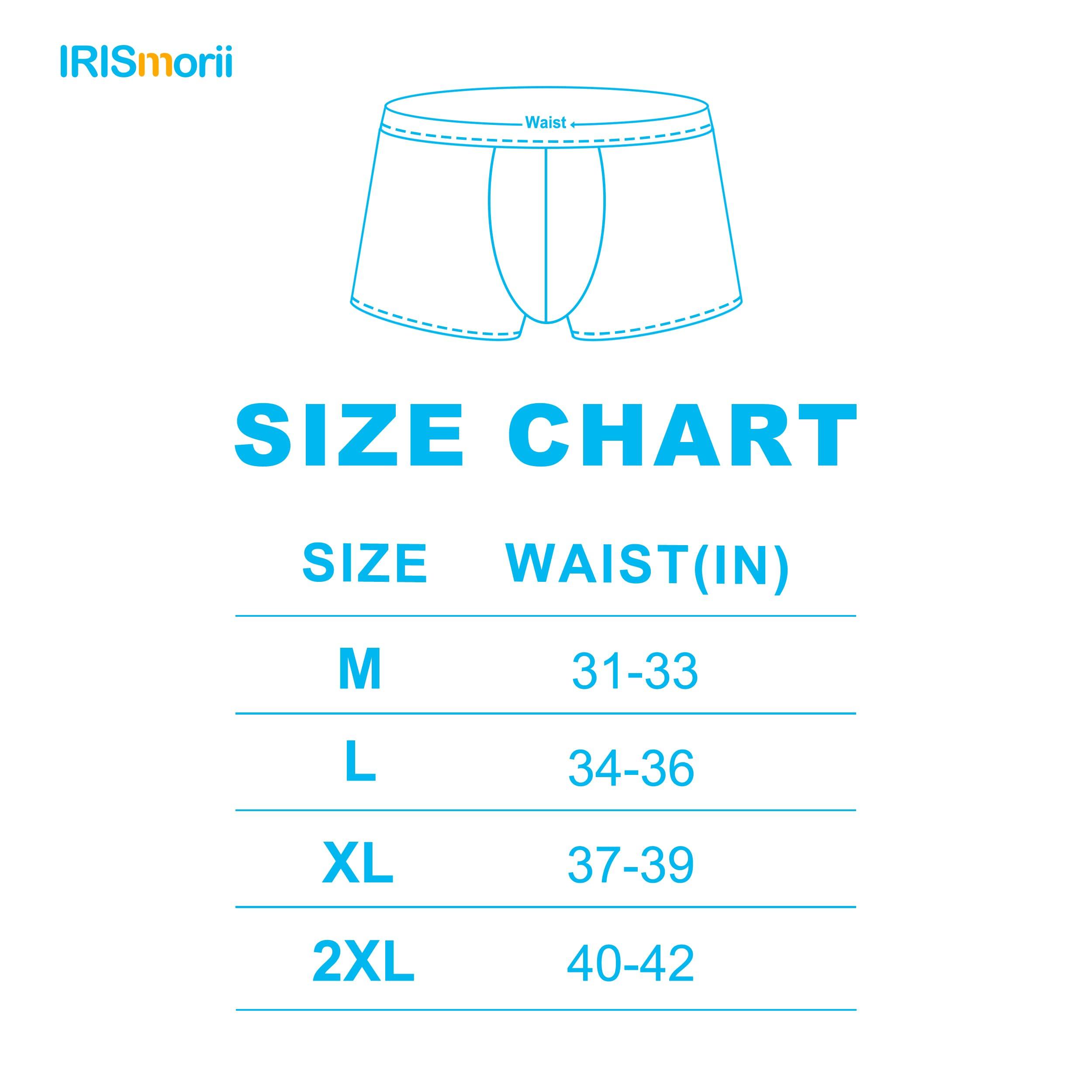 IRISMORII RISMORII Mens Leakproof Underwear Washable Adult Bladder Protection Incontinence Absorbent Trunk 60 ML Absorbency (Dark Blue L)