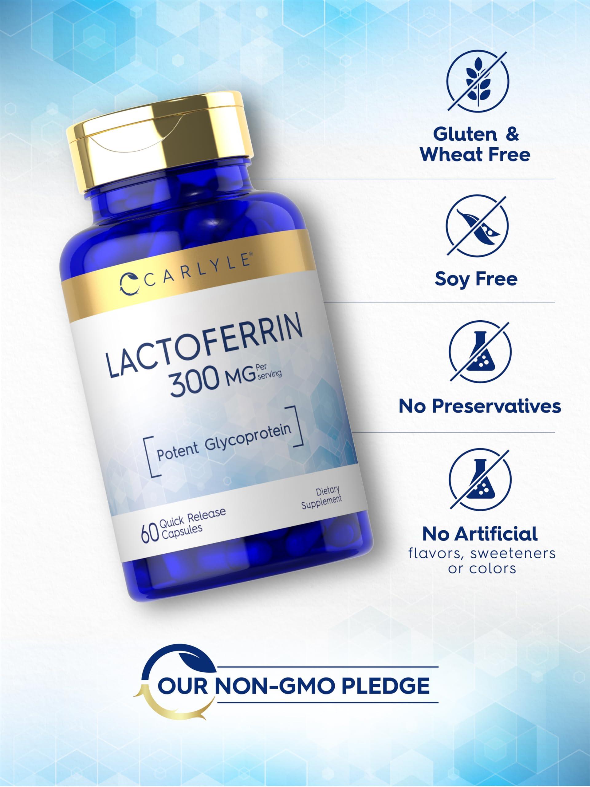 Carlyle Carlyle Lactoferrin Supplement | 300mg | 60 Capsules | Non-GMO and Gluten Free