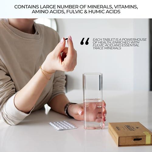 NATURAL SHILAJIT Natural Shilajit Tablets - 120 Count, Sun Dried 100% Pure Shilajit for Men & Women with Fulvic Acid & 85+ Essential Trace Minerals for Peak Physical & Mental Performance, Immune Health & Detox