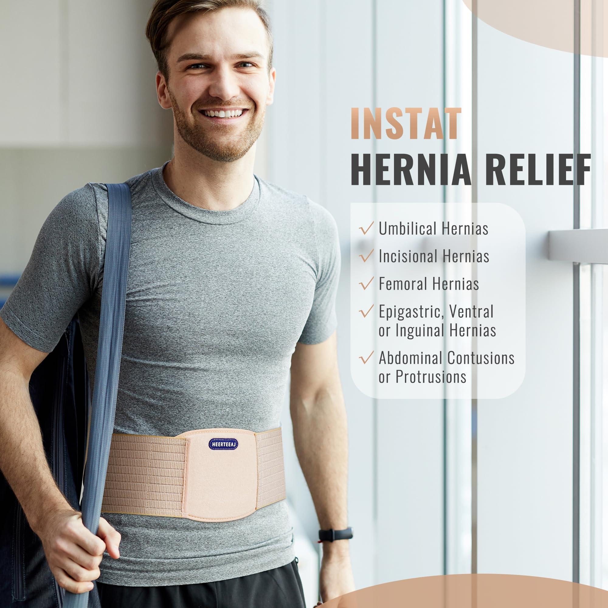 HEERTEEAJ HEERTEEAJ Umbilical Hernia Belt | Abdominal Hernia Belt for Men & Women | Belly Button Umbilical Hernia Binder w/ 1 Hernia Compression Pads | Ventral, Epigastric & Post Surgery Support Belts