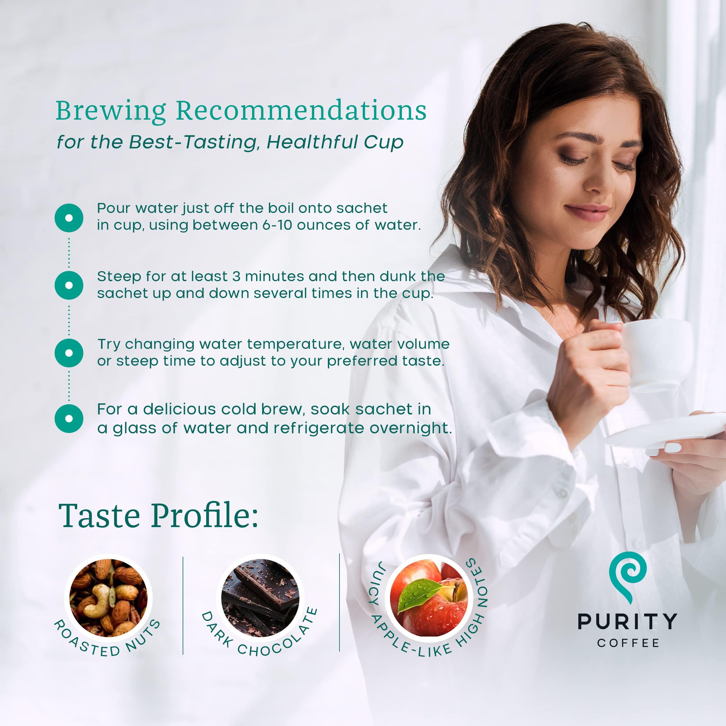 Purity Coffee Purity Coffee FLOW Medium Roast Organic Coffee - USDA Certified Organic Specialty Grade Arabica Single-Serve Packets - Third Party Tested for Mold, Mycotoxins and Pesticides - 5 ct Box