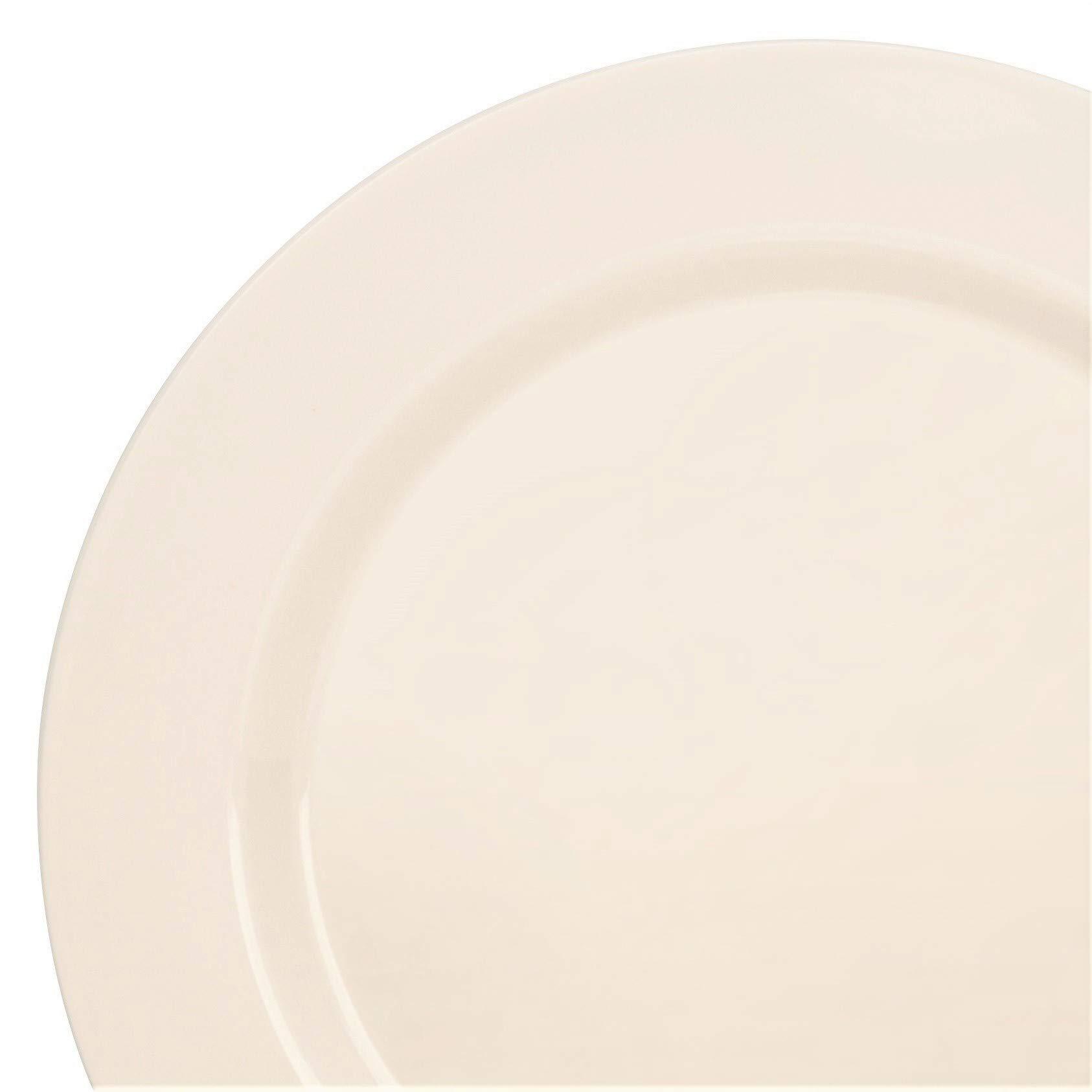 OCCASIONS FINEST PLASTIC TABLEWARE " OCCASIONS " 60 Plates Pack, Heavyweight Disposable Wedding Party Plastic Plates (6.25'' Dessert/Bread Plate, Plain Ivory)
