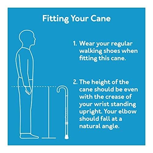 Carex Carex Offset Walking Cane with Balance Premium Lightweight Aluminum Cane with Cane Handle and Adjustable Height Supports up to 250 lb, for Women and Men, Silver, 0.8 Pounds