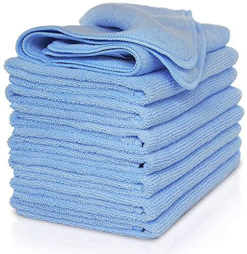 VibraWipe VibraWipe Microfiber Cleaning Cloth, 16 Pieces Large Size 14.2"x14.2", Trap Dust, Dirt and Pet Dander in Split Fibers. Absorb up to 5X Their Weight in Liquid – Machine Washable, Reusable and Lint-Free