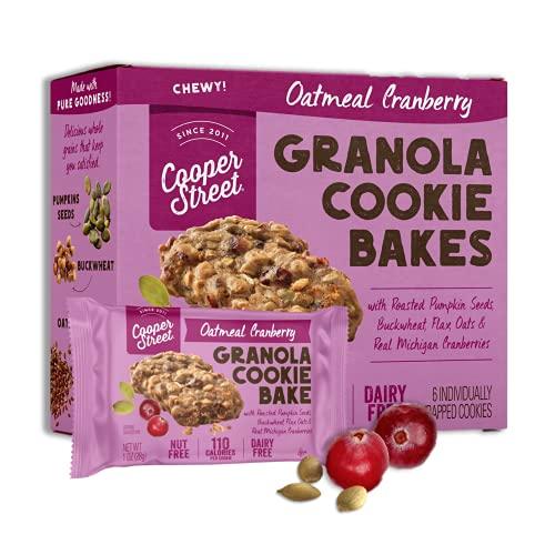 COOPER STREET Cooper Street Granola Cookie Bake - Chewy Granola Bars with Chia, Flax, Buckwheat and Oats in Delicious Oatmeal Cranberry Flavor | Individually Wrapped Healthy Breakfast Bars | 1 oz | 48 Pack