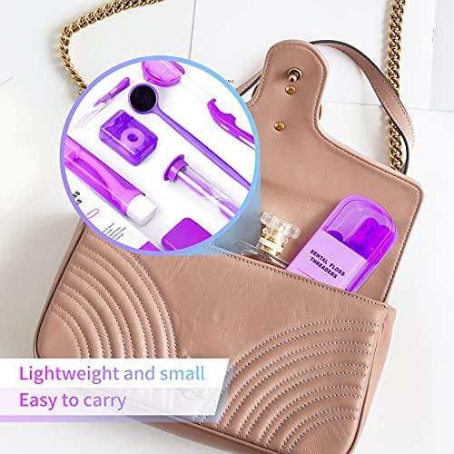 Annhua Braces Kit Cleaning Tools Boxed 8 Pack for Orthodontic, Portable Travel Dental Pick Tool Set for Braces, Interdental Brush, Ortho Wax, Floss, Oral Mirror Included - Purple