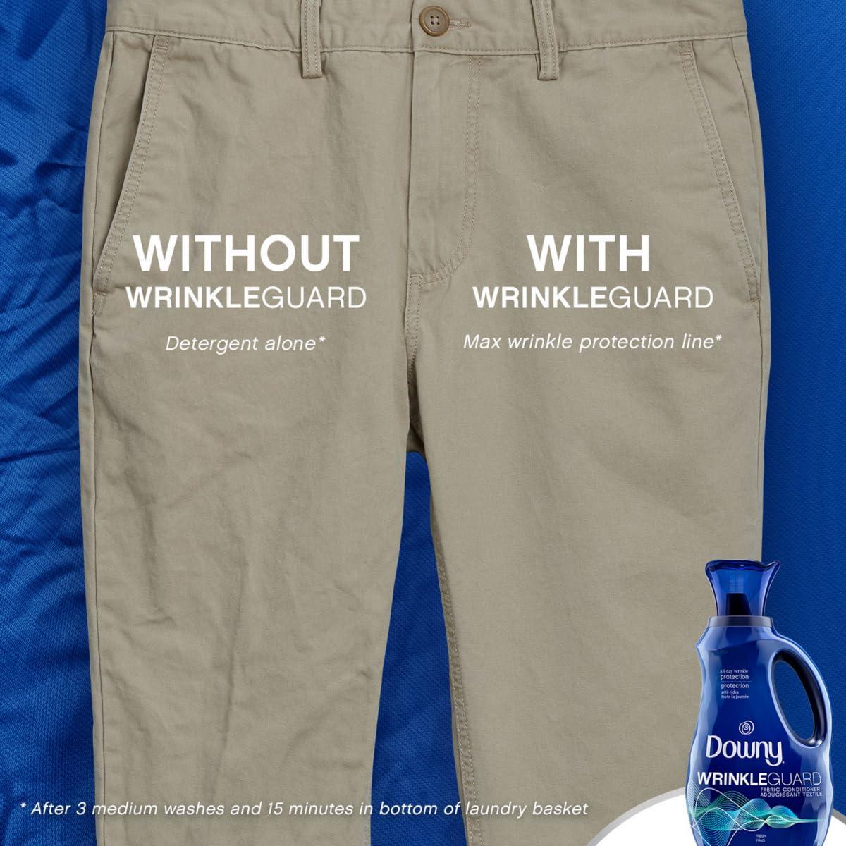 Downy Downy WrinkleGuard Liquid Fabric Softener and Conditioner, Fresh, 48 fl oz 48 Loads, Pack of 2