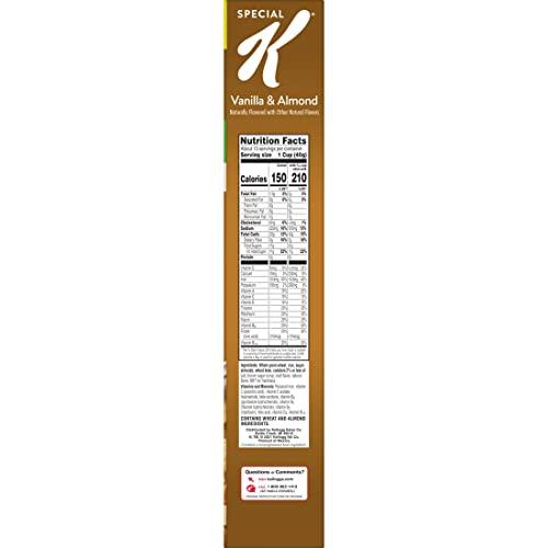 Special K Special K Breakfast Cereal, 11 Vitamins and Minerals, Made with Real Almonds, Family Size, Vanilla and Almond, 18.8oz Box (1 Box)